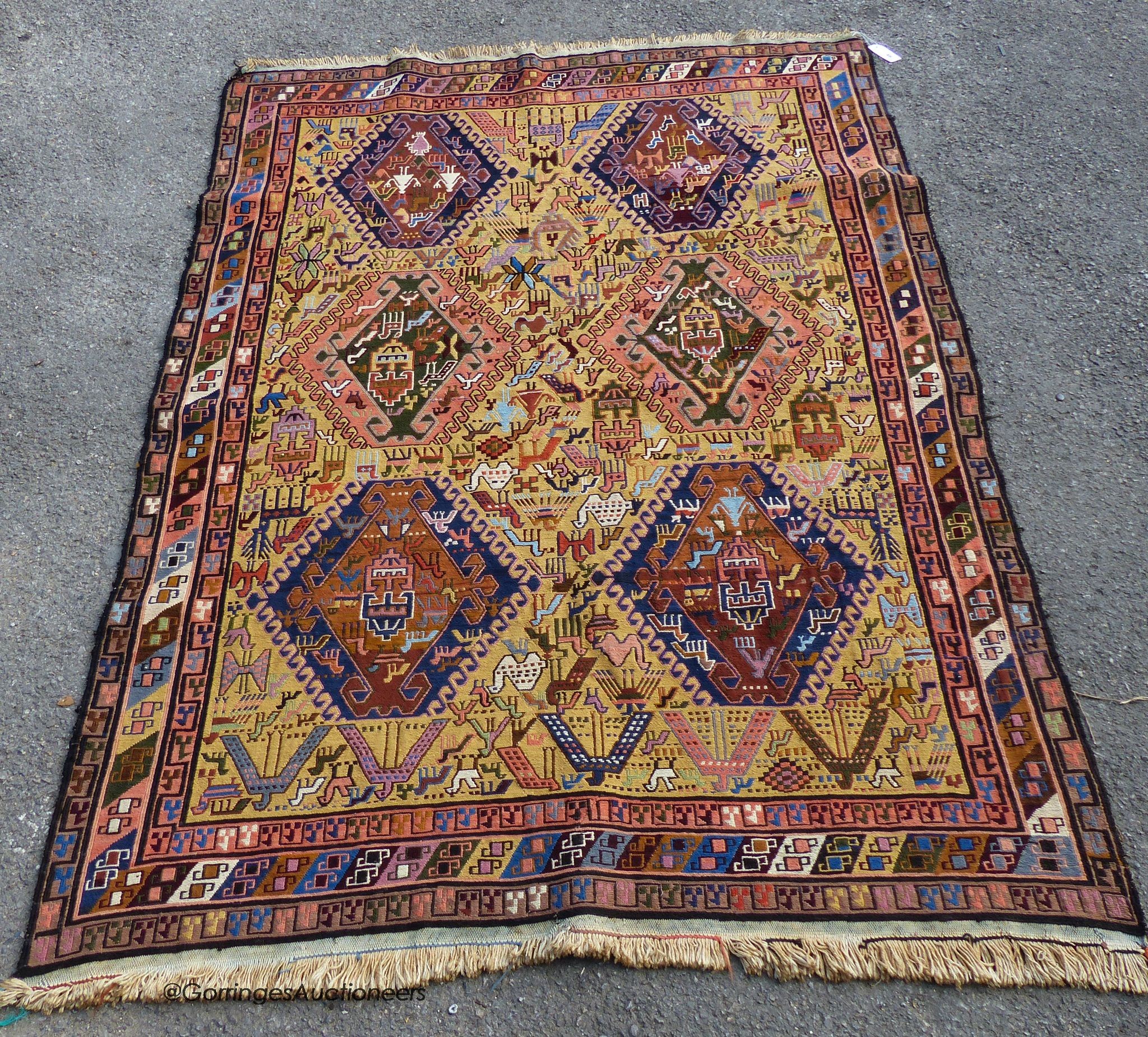 A Turkish Kelim flatweave rug, 200 x 150cm